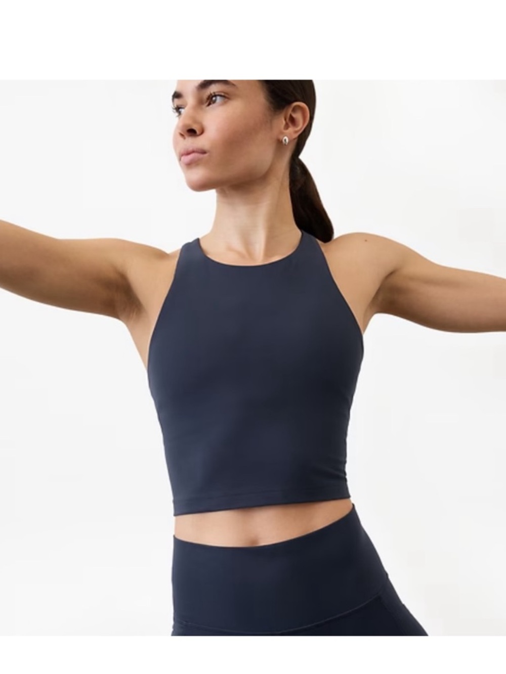 NWT Size XS Athleta Conscious Crop Bra Top A-C Cup in Navy